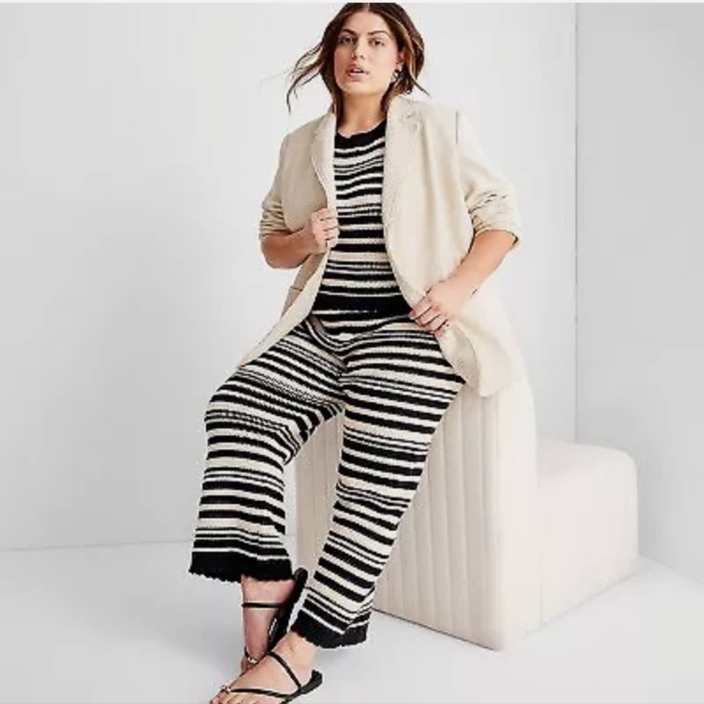 Future Collective Cream Textured Blazer with Notched Lapels